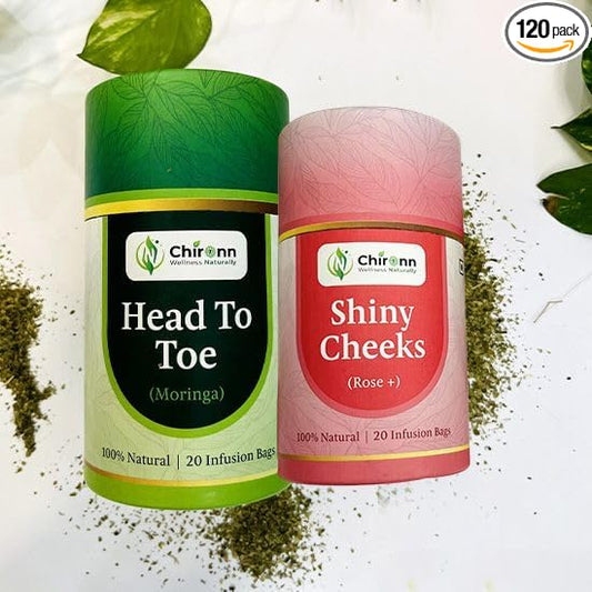 Moringa Leaf and Rose Petal Herbal Tea Combo